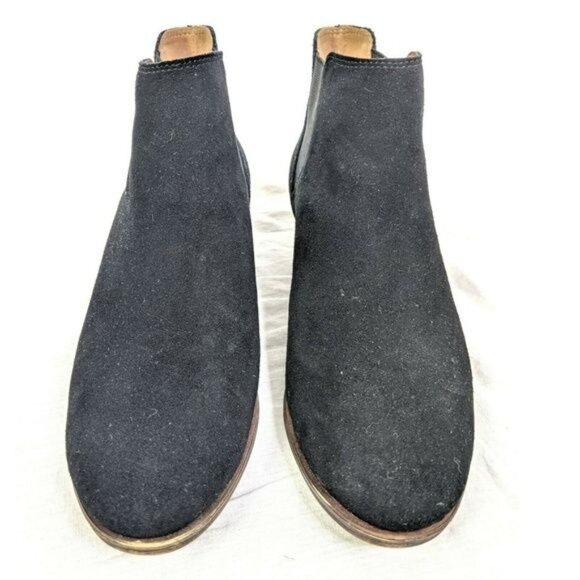 Lucky Brand Ankle Boots Womens 6 Black Suede Western Country Pull On Bellamy - Picture 2 of 8